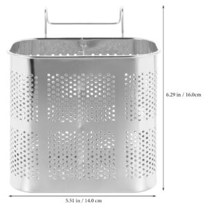 UPKOCH Stainless Steel Utensil Silverware Holder Organizer Drying Rack Basket Holder with Hooks Chopstick Holder for Dishwasher