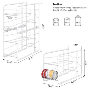 MOOACE 4 Pack Can Dispenser Rack, Stackable Can Storage Organizer Holder for Canned food Kitchen Cabinet Pantry Countertop, White