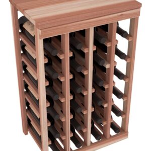 Wine Racks America Living Series Table Top Wine Rack - Durable and Modular Wine Storage System, Redwood Unstained - Holds 24 Bottles