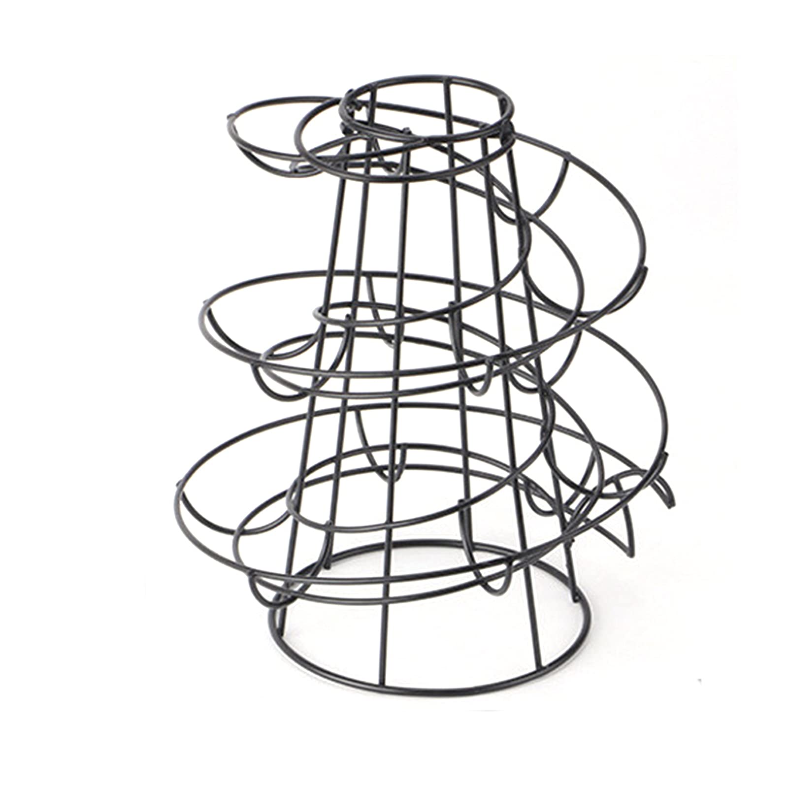 FAMKIT Egg Skelter Dispenser Rack Spiral Design Metal Egg Skelter Freestanding Wire Chicken Egg Storage Organizer Display Holder