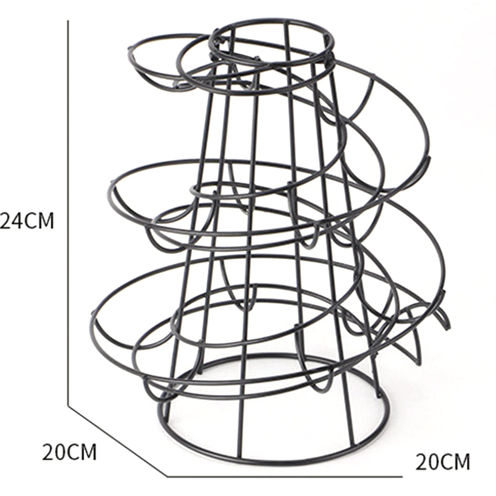 FAMKIT Egg Skelter Dispenser Rack Spiral Design Metal Egg Skelter Freestanding Wire Chicken Egg Storage Organizer Display Holder