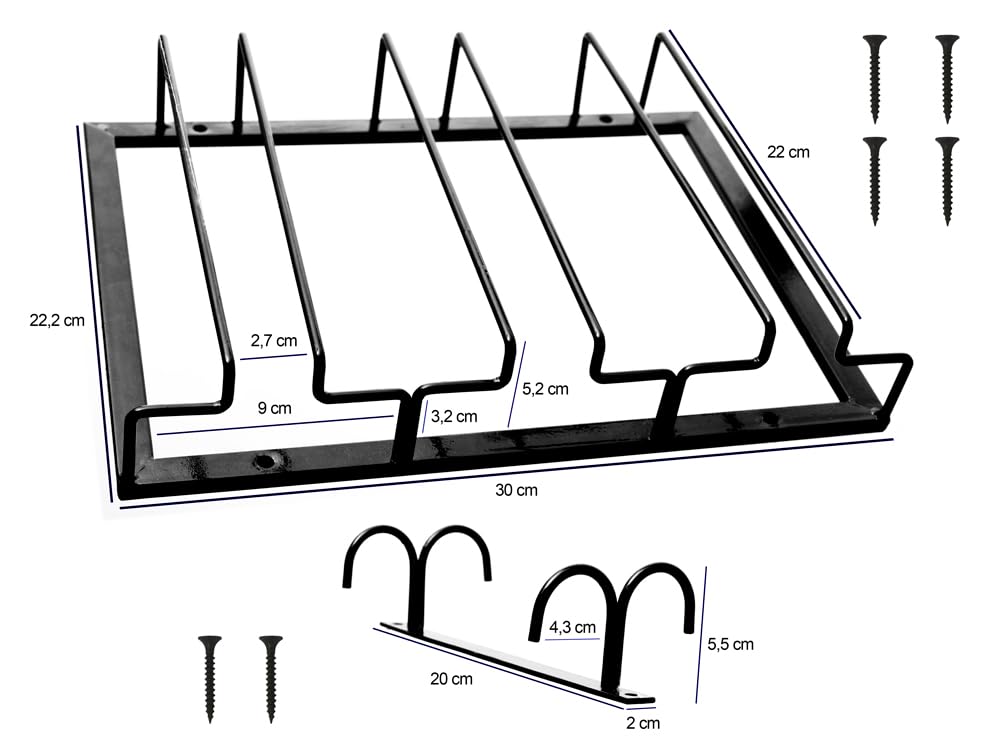 Set of 1 Wine Glass Holder and 1 Drying Mug Hook - Wine Glass Rack for Easy Storage and Organization - Stylish and Sturdy Wine Glass Rack Under Cabinet - Enjoy Your Wine Glass Hooks!