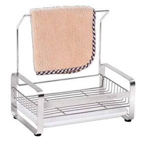 nilican rag rack drain rack tableware kitchen sponge rack sink caddy cleaning brush with drain pan stainless steel 304