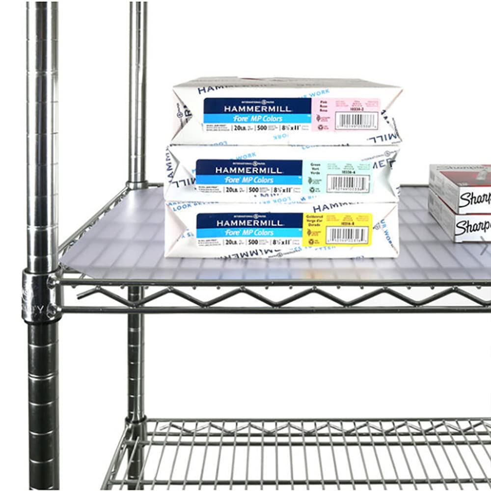 QECOR (Clear, 48" x 24" x 4) Heavy Duty Premium 0.76mm Wire Shelf Liners Set, Waterproof for Metal Rack Protector, Kitchen, Garage, Nonslip Mats for Tier Shelving Unit