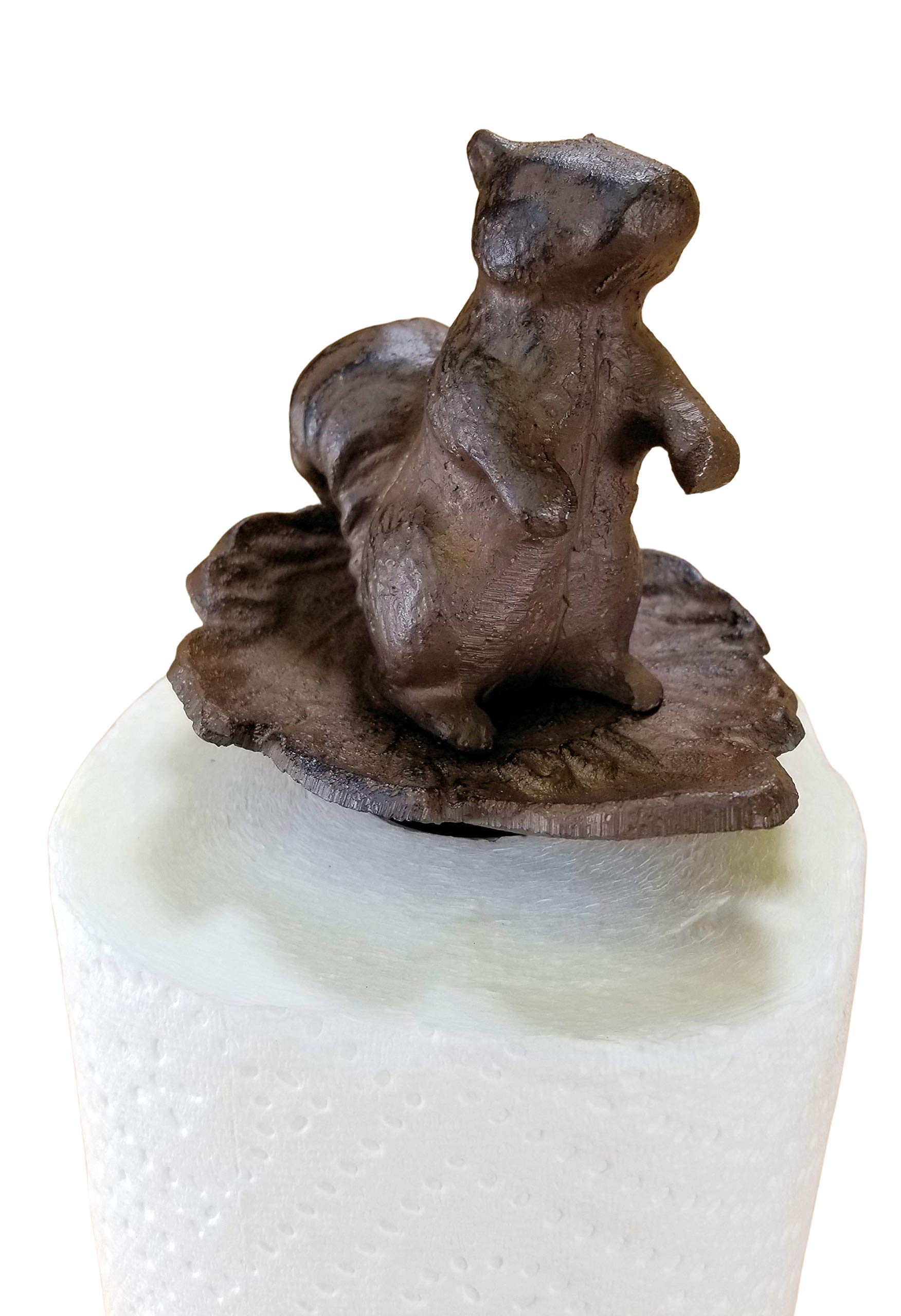 Squirrel in Leaf Paper Towel Holder Countertop Rustic Brown Cast Iron and Aluminum