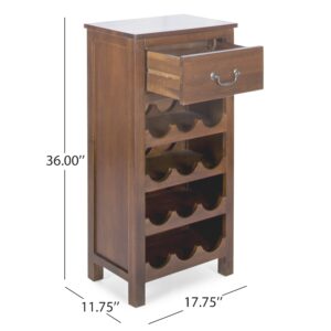 Christopher Knight Home Eirinn Acacia Wood with Faux Wood Overlay Wine Rack, Dark Oak