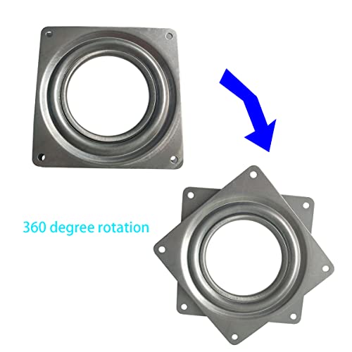 2 Pcs 4 Inch Susan Turntable Bearings Susan Turntable Lazy Susan Turntable Square Rotating Bearing Plate Lazy Susan Hardware Swivel Plate, for Swivel Plate,Corner Cabinet,Revolving Shelve in Kitchen