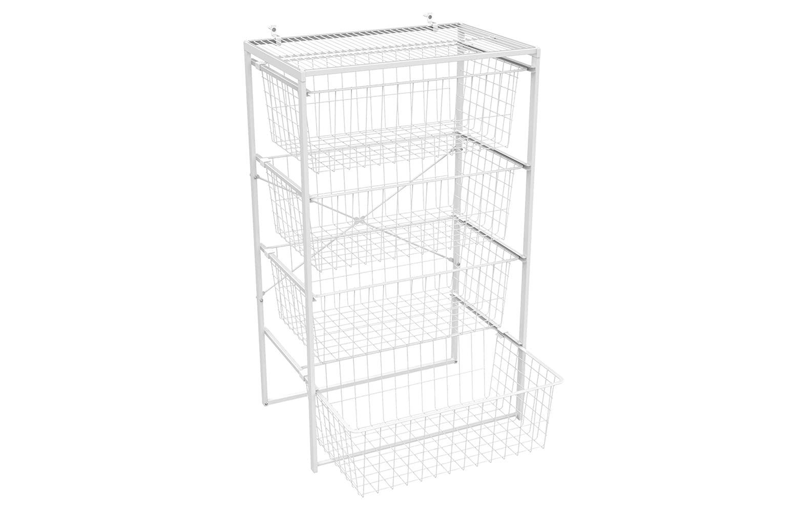 ClosetMaid Wire Basket 4 Drawer Organizer Unit with Shelf for Pantry, Closet, Clothes, Linens, Sturdy Steel, Easy Assembly, White