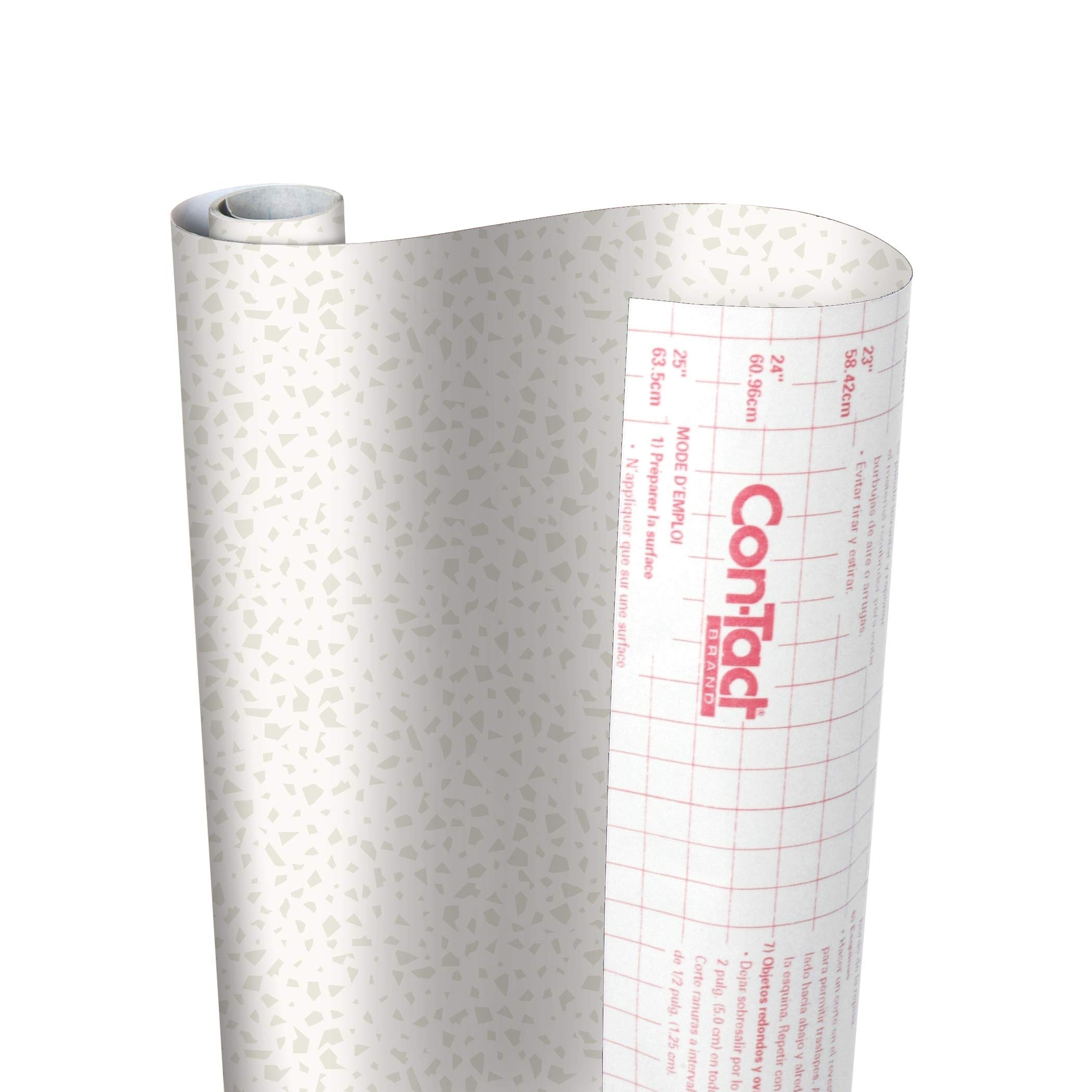 Con-Tact Brand Creative Covering, Self-Adhesive Shelf Liner, Multi-Purpose Vinyl Roll, Easy to Use and Apply, 18'' x 20', Faded Terrazzo Bone