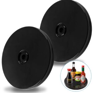 bivethoi 2 pack 4 inch turntable mini turntable organizer, black rotating tray small revolving base, acrylic ball bearing turntable plate for kitchen table spice rack, tv laptop computer monitor
