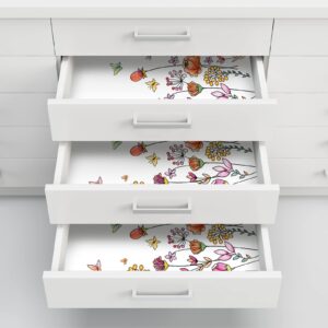 24 Sheets Scented Drawer Liners Drawer Liners for Dresser Non Adhesive Paper Sheets Fragrant Drawer Paper Liner for Shelf Closet Dresser Drawers Home Bedroom (Floral Style)