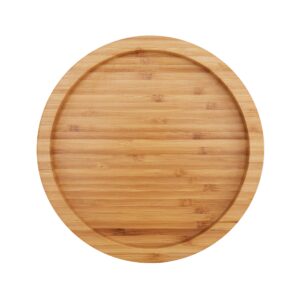 Fasmov 10 Inches Diameter Bamboo Lazy Susan Turntable, Spin Thicken Round Wood Tray Rotating Spice Rack for Kitchen Pantry Countertop Table