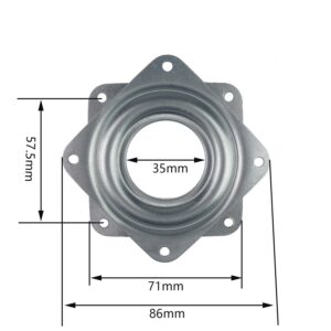 Kasteco 4 Pack 2.8 Inches Lazy Susan Turntable, 5/16 InchesThick & 100 LB Capacity,Silver