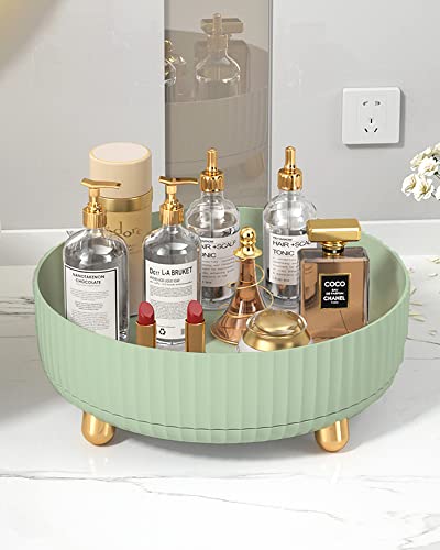 Lolocor 11" Lazy Susan Turntable Spice Rack Organizer - 360° Rotatable Kitchen Cabinet Decorative Trays for Fruit Snacks Organizer for Cupboard Pantry Vanity Bathroom Table Light Green