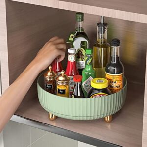 Lolocor 11" Lazy Susan Turntable Spice Rack Organizer - 360° Rotatable Kitchen Cabinet Decorative Trays for Fruit Snacks Organizer for Cupboard Pantry Vanity Bathroom Table Light Green