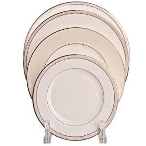 THB Products Clear Upright Modern Dinnerware Plate Place Setting 4 to 5 or More Plate Display Stand (Item #072120), 9 ½ inches L x 4 ½ inches W x 4 inches H