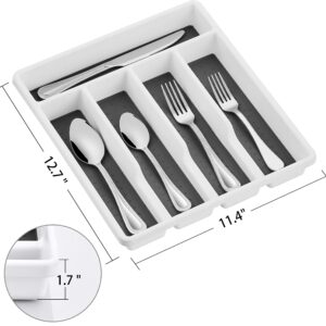 Homikit 72-Piece Silverware Set with Steak Knives and Utensil Tray Organizer, Stainless Steel Flatware Cutlery Eating Utensils for 12, Modern Tableware Sets with Pearled Edges, Dishwasher Safe