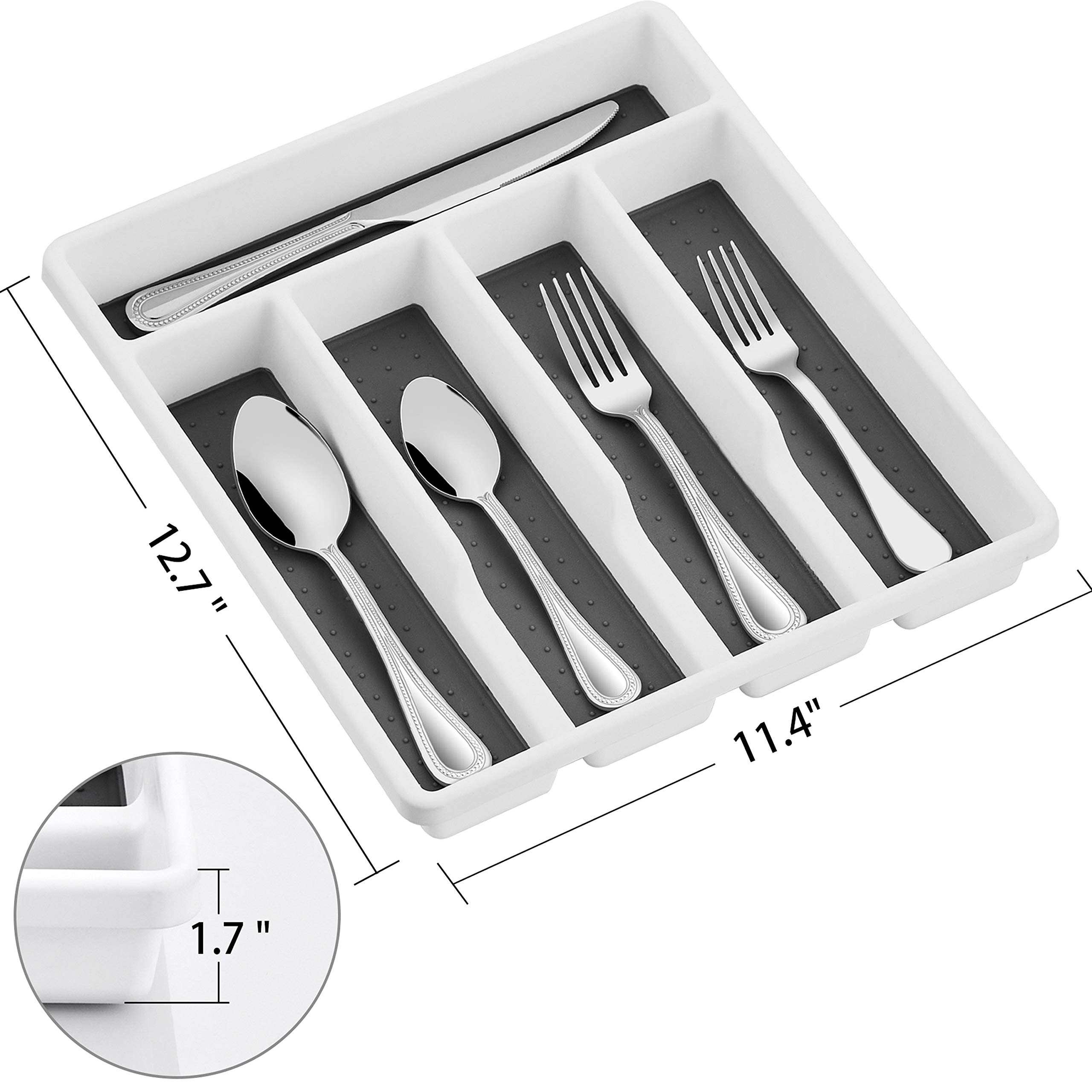 Homikit 72-Piece Silverware Set with Steak Knives and Utensil Tray Organizer, Stainless Steel Flatware Cutlery Eating Utensils for 12, Modern Tableware Sets with Pearled Edges, Dishwasher Safe