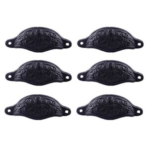 renovators supply manufacturing cabinet handles 4.5 in. black wrought iron cabinet knobs, drawer pulls with mounting hardware pack of 6