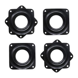8 pack 3 inch square lazy susan turntable bearings hardware small rotating bearing plate with 150 pound capacity (black)