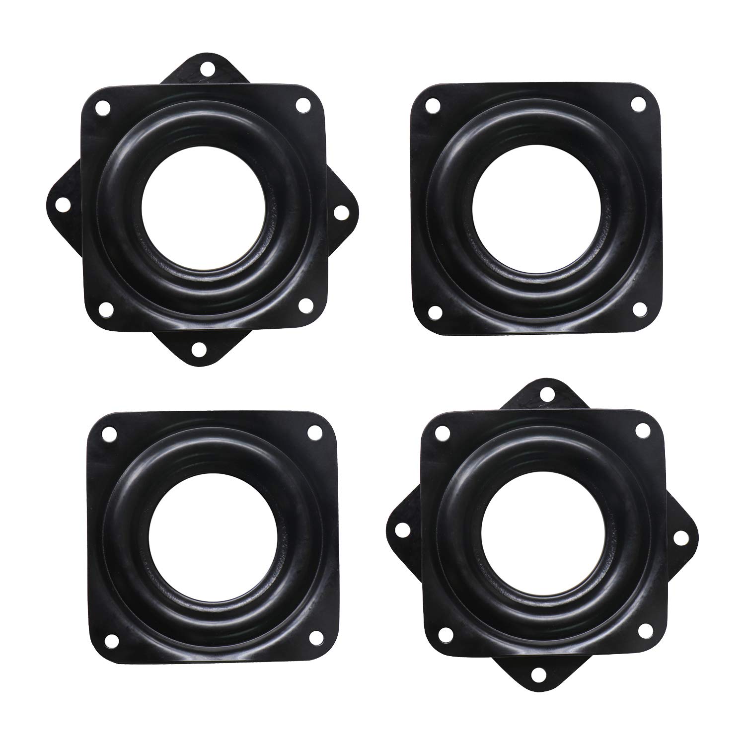 8 Pack 3 Inch Square Lazy Susan Turntable Bearings Hardware Small Rotating Bearing Plate with 150 Pound Capacity (Black)