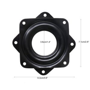 8 Pack 3 Inch Square Lazy Susan Turntable Bearings Hardware Small Rotating Bearing Plate with 150 Pound Capacity (Black)