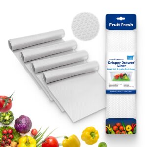 grand fusion crisper drawer liner, zeolite-infused material to keep produce fresh longer, extend fruits and veggies life with ethylene gas absorption and reduce waste. clear. pack of 4