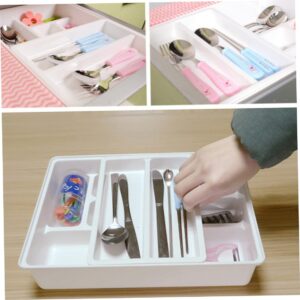 Muzrunq Drawer Storage Box Kitchen Drawer Dividers Cutlery Tray Sliding Plastic Drawer Organizer for Utensils 2-Tier.