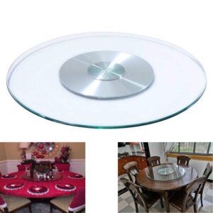 large lazy susan for dining table kitchen glass turntable with aluminum alloy bearing, smooth swivel, diameter 20inch / 23.5inch / 27.5inch / 31.5inch / 35inch / 39inch / 47inch (70cm/28inch)