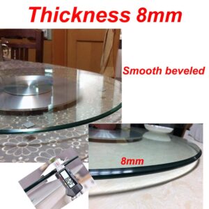Large Lazy Susan for Dining Table Kitchen Glass Turntable with Aluminum Alloy Bearing, Smooth Swivel, Diameter 20inch / 23.5inch / 27.5inch / 31.5inch / 35inch / 39inch / 47inch (70cm/28inch)