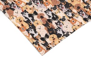 happy dogs pattern contact paper | shelf liner drawer liner peel and stick paper 1115 18in x 48in (4ft)