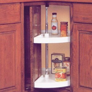 Knape & Vogt KV Lazy Susan Pie Cut Door Mounted 2 Polymer Shelves 24" (Set) White