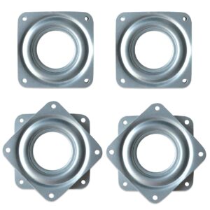lazy susan turntable bearings 4 pack 3 inch square heavy duty swivel plate 5/16 inch thick for bar stool chair