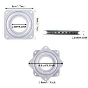 Lazy Susan Turntable Bearings 4 Pack 3 Inch Square Heavy Duty Swivel Plate 5/16 Inch Thick for Bar Stool Chair