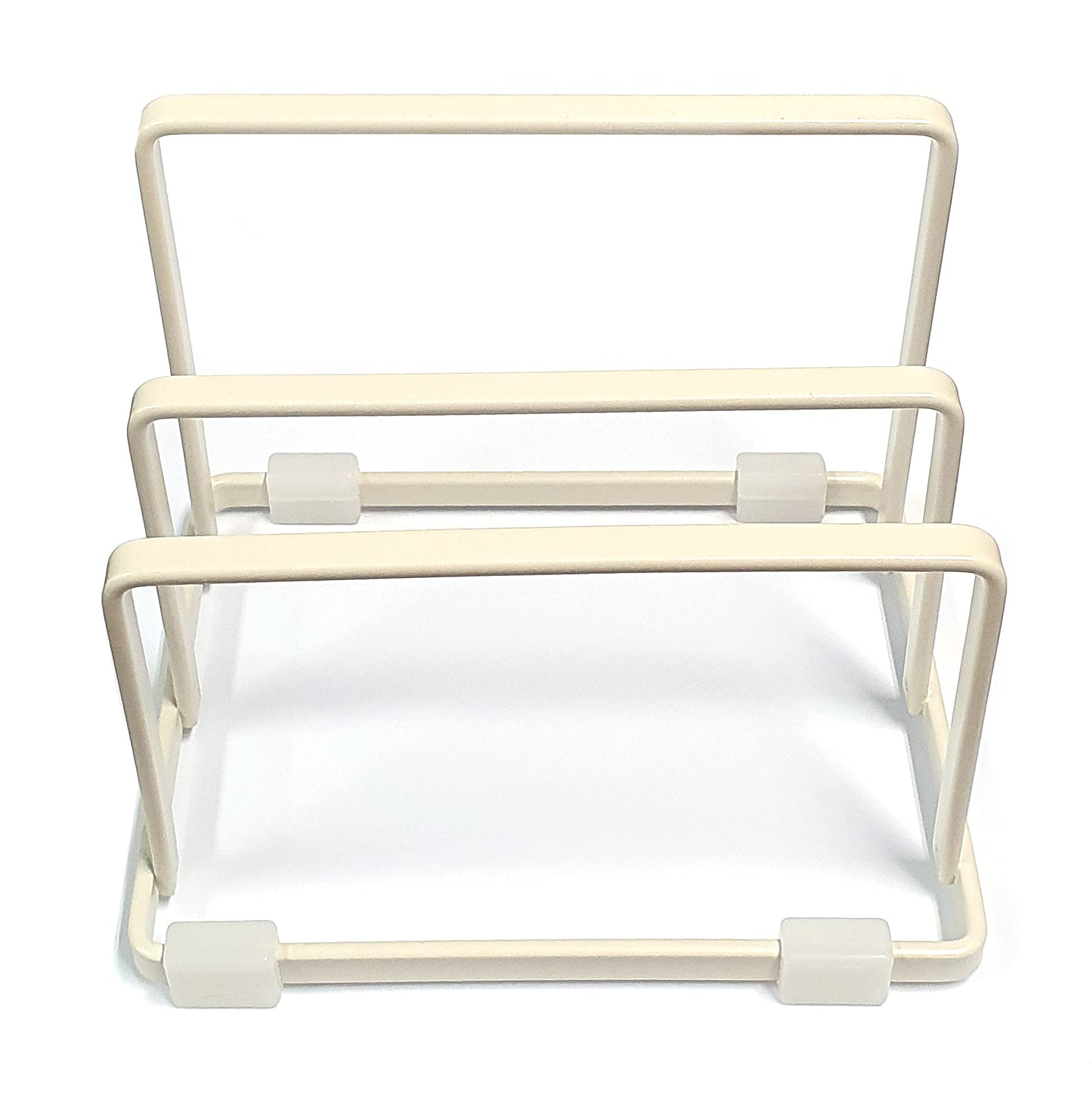 LENITH Cutting Board Rack Chopping Board Organizer Stand Holder Kitchen Countertop Pots Pan Lids Rack Organizer (Small_Cream Color)