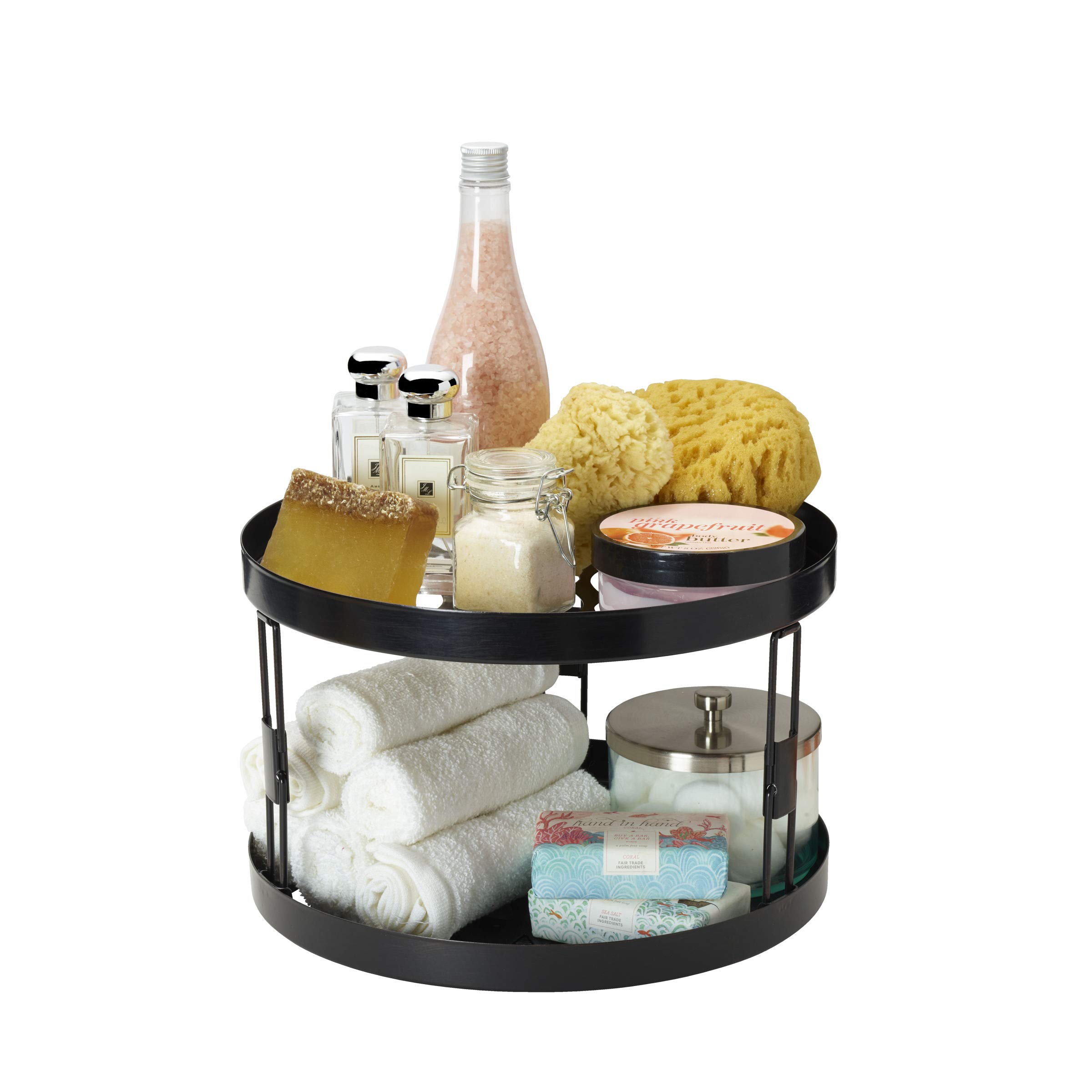 Gourmet Basics by Mikasa Haven 2-Tier Lazy Susan, Black