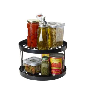 Gourmet Basics by Mikasa Haven 2-Tier Lazy Susan, Black