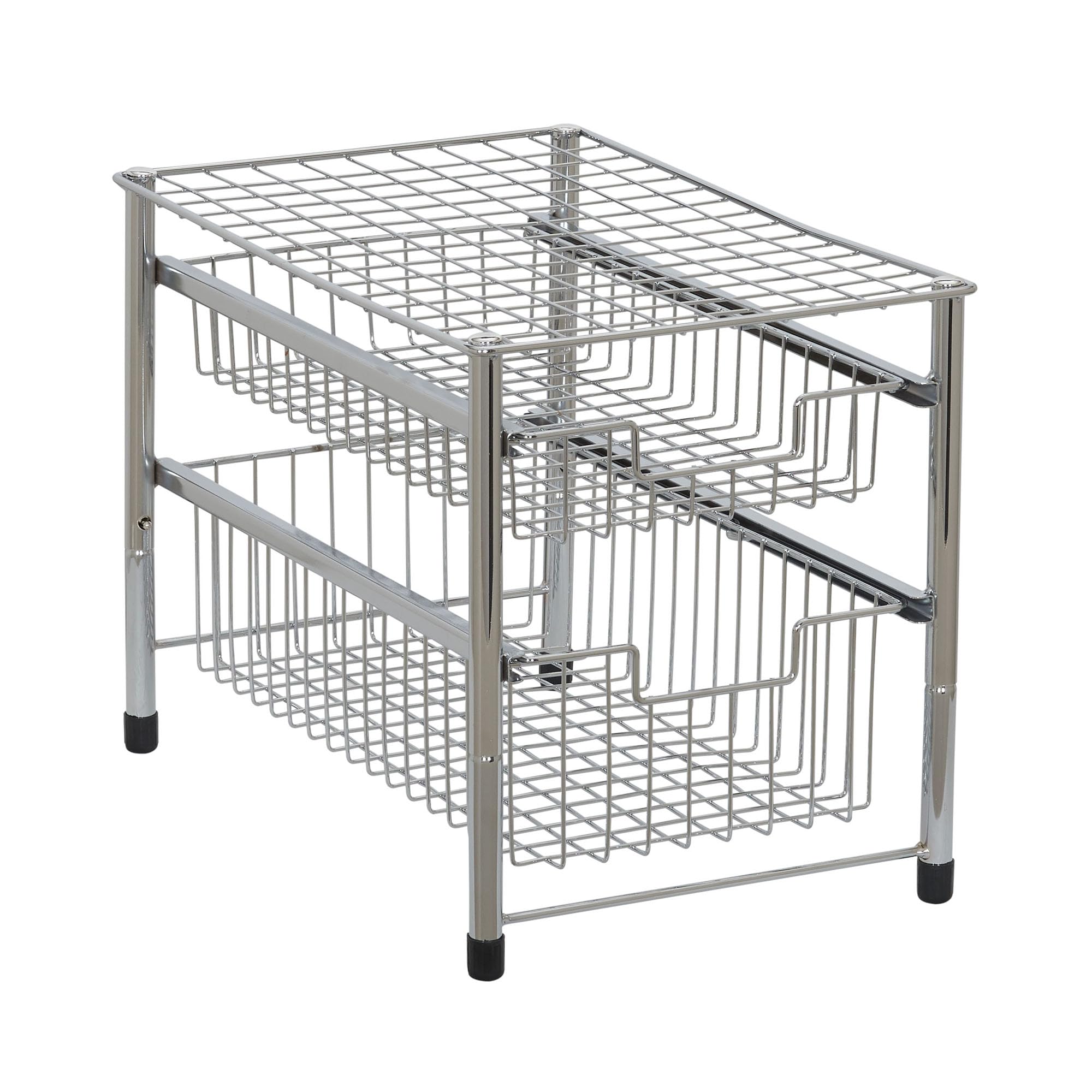 Household Essentials Silver 1239-1 Free Standing Pull Out Cabinet Organizer Shelf | Double, 16.5" Deep