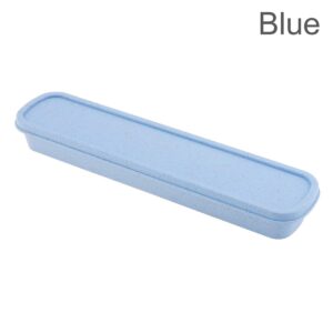 OriGlam 1pcs Portable Flatware Box Travel Tableware Storage Case Box, Utensil Case Flatware Storage Box for Cutlery Kit (Blue)