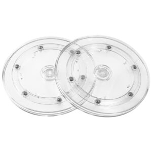 piutouyar plastic turntable bearings hardware, 6 inch / 150mm plastic acrylic clear turntable organizer for kitchen spice rack table cake,(2 pack)