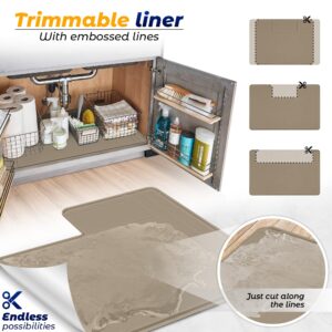 The Original Under Sink Mat - Silicone Waterproof mat, Adjustable, Easy to Clean, Kitchen cabinet liner, Disifenction Surface - 34" x 22" or smaller