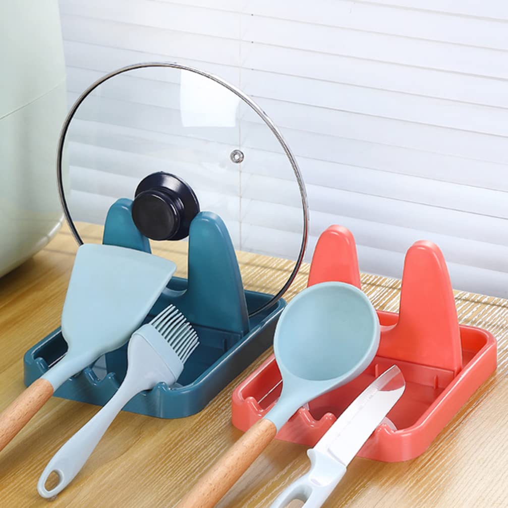 Angoily Hanger Holder Organizer 3pcs Spoon Rest and Pot Lid Holder Pan Pot Cover Lid Stand Rack Spoon Holder Utensil Rest Soup Spoon Holder Stove Organizer for Kitchen Collapsible Dish Pan