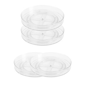 Roninkier Lazy Susan Turntable Organizer - Clear Rotating Kitchen Storage Turntable for Cabinet, Pantry, Refrigerator, Countertop, 2-Pack 11-Inch and 2-Pack 9-Inch