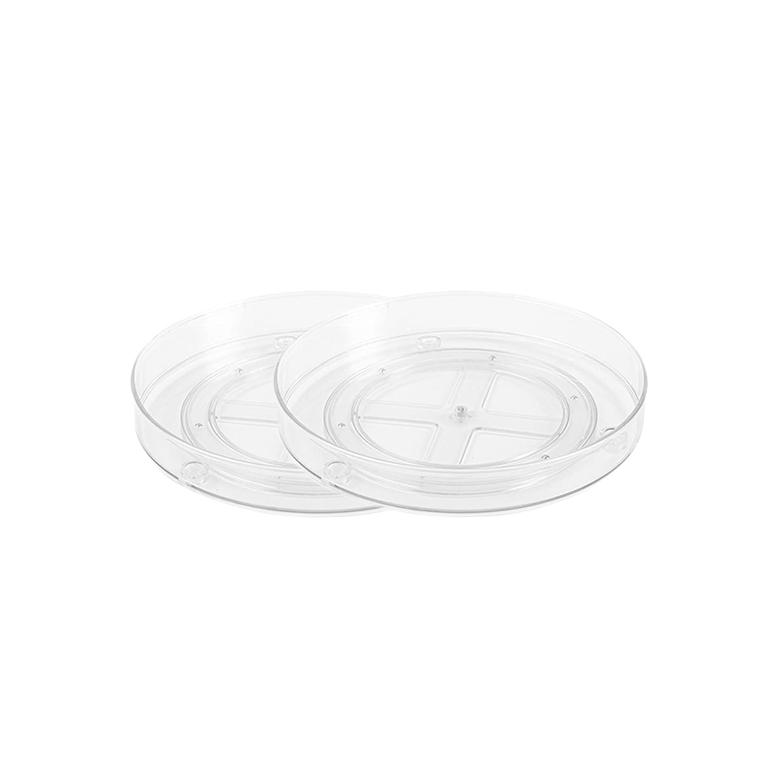 Roninkier Lazy Susan Turntable Organizer - Clear Rotating Kitchen Storage Turntable for Cabinet, Pantry, Refrigerator, Countertop, 2-Pack 11-Inch and 2-Pack 9-Inch