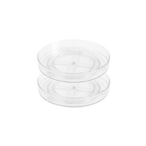 Roninkier Lazy Susan Turntable Organizer - Clear Rotating Kitchen Storage Turntable for Cabinet, Pantry, Refrigerator, Countertop, 2-Pack 11-Inch and 2-Pack 9-Inch