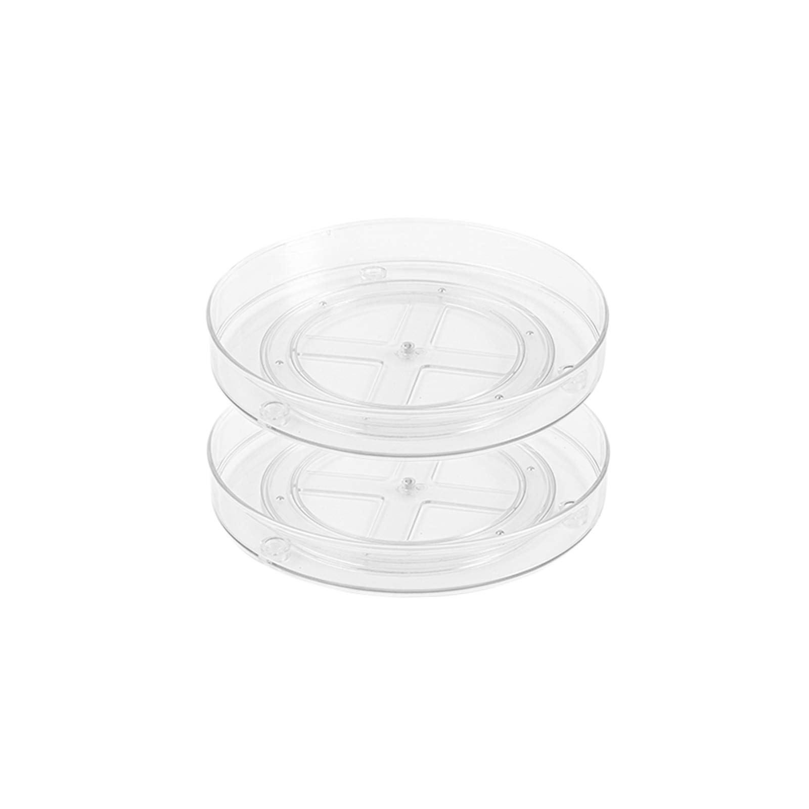 Roninkier Lazy Susan Turntable Organizer - Clear Rotating Kitchen Storage Turntable for Cabinet, Pantry, Refrigerator, Countertop, 2-Pack 11-Inch and 2-Pack 9-Inch