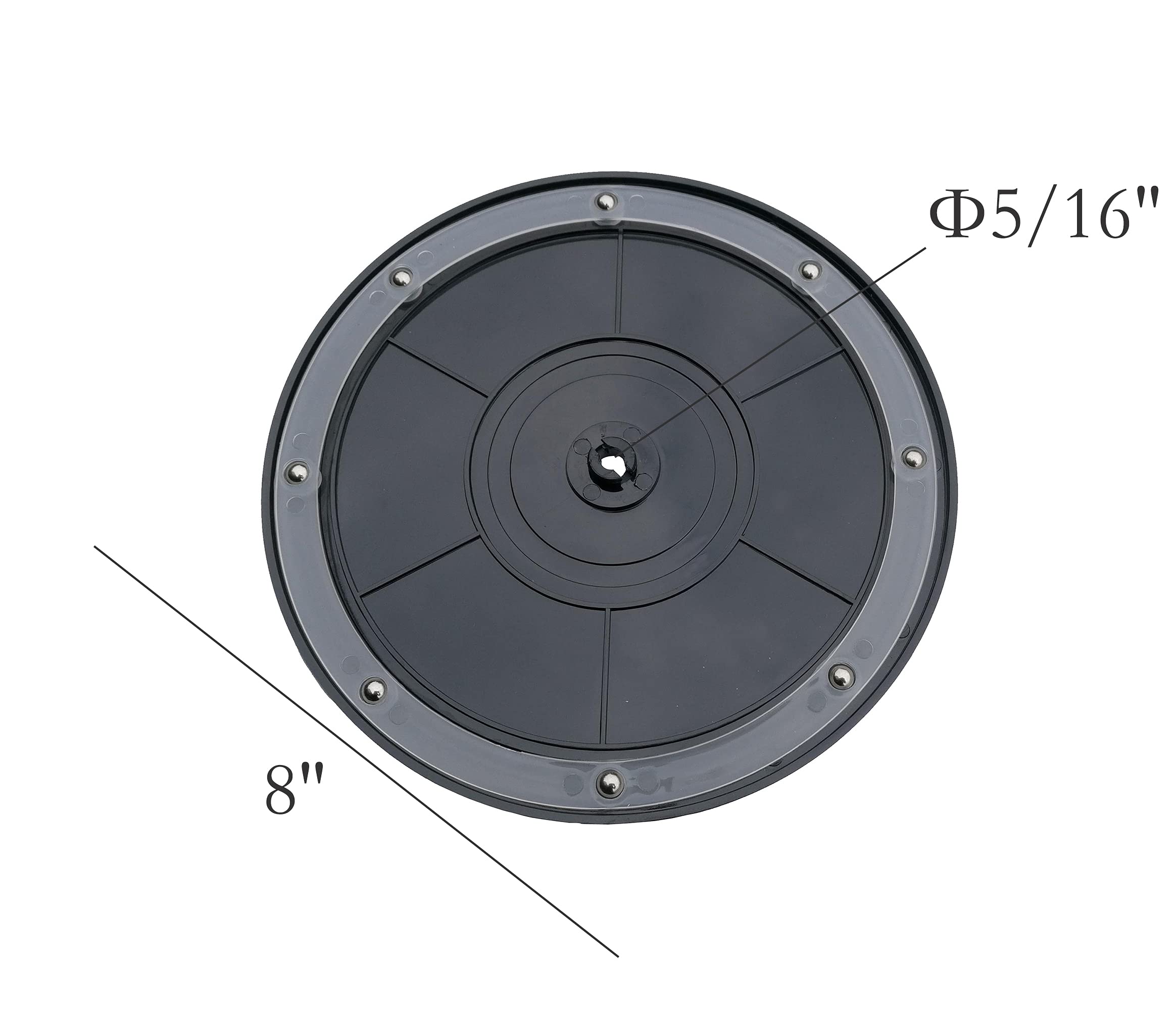 FixtureDisplays® 8" Black Plastic Spinner Lazy Susan Turntable Organizer for Spice Rack Table Cake Kitchen Pantry Decorating 16976-NF