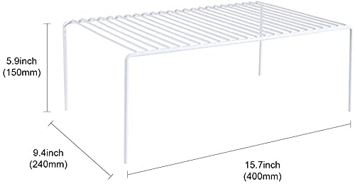ARCCI Kitchen Cabinet Shelf Organizer Rack Set of 5, Large (15.7 x 9.4 inch) Metal Wire Storage Shelves Rack, Dish Plate Organizer Rack for Cabinets, Pantry, Cupboard Organization Shelf Risers