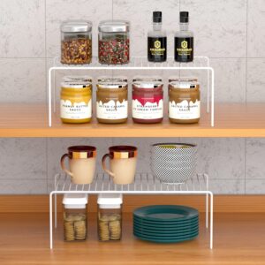 ARCCI Kitchen Cabinet Shelf Organizer Rack Set of 5, Large (15.7 x 9.4 inch) Metal Wire Storage Shelves Rack, Dish Plate Organizer Rack for Cabinets, Pantry, Cupboard Organization Shelf Risers