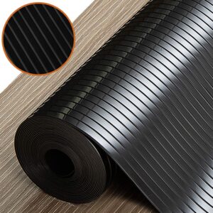 sinhrinh drawer and shelf liner, 12in x 20ft non slip non adhesive cabinet liner for kitchen and desk - black ribbed